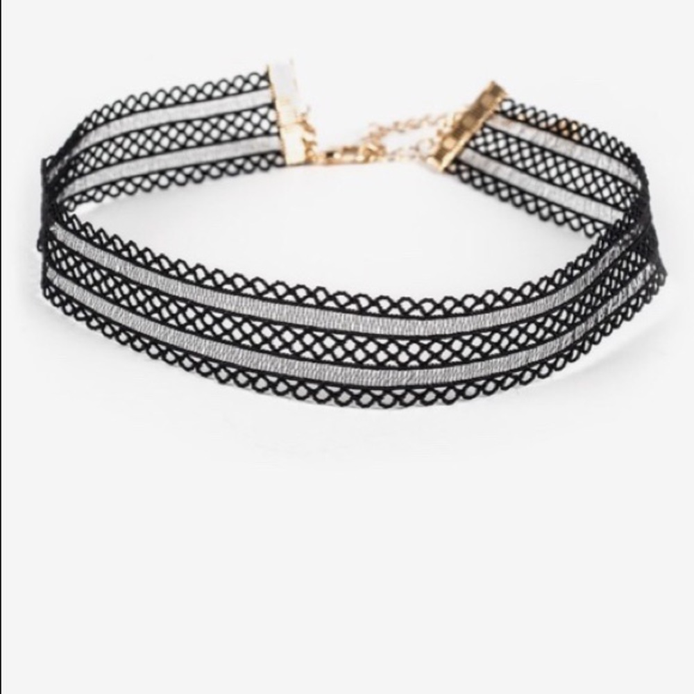 Camille Black Stretch Lace Chocker
